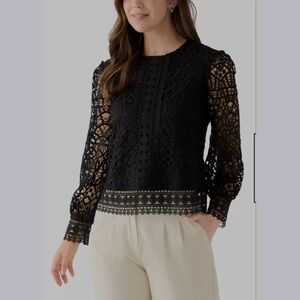 Ultra Pink Long Sleeve Lace Blouse